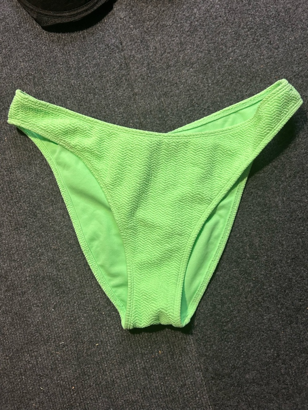 Neon Green Textured Bikini Bottoms